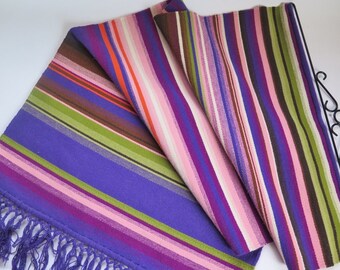 Hand Woven Hanging Decor ,Raanu, Purple Green Pink Large 127 x 66 cm / 50 x 26 inch, Scandinavian Swedish Vintage # 2-17