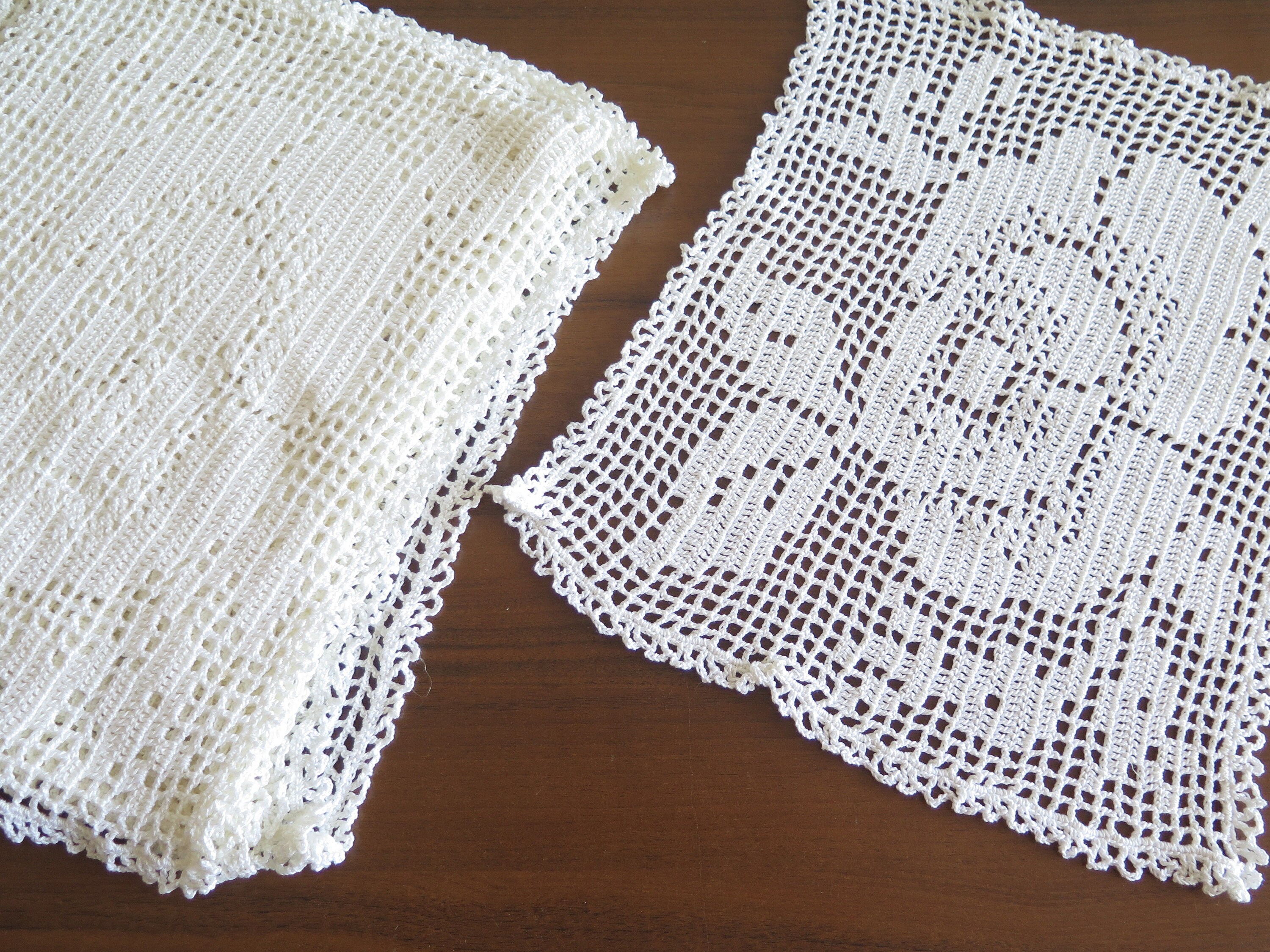 Crochet Doilies Set of 7 White Floral Crocheted Small Table Etsy