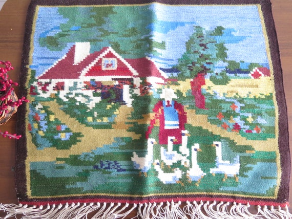Tapisserie Murale Sunday Drive Tissée Main USA – 53x38 Pouces, Coton/viscose, Neuf 2025