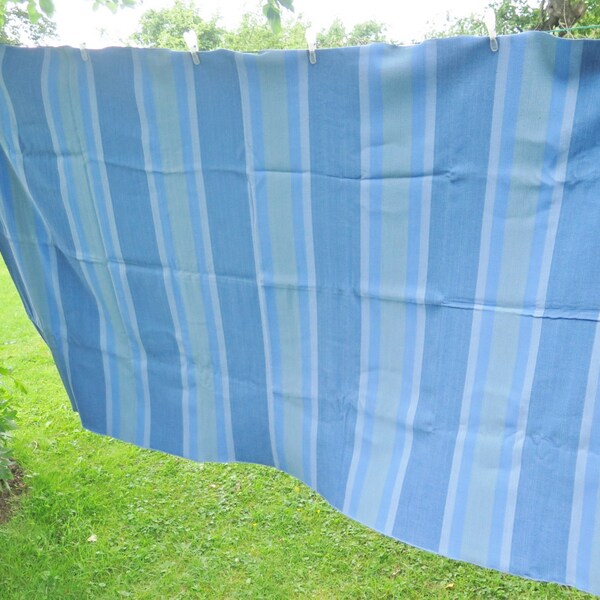 Nappe à rayures bleu scandinave / Throw 226 x 135 cm / 88,9 cm x 53,1 cm lit bleu couvercle suédoise Vintage Textiles @69