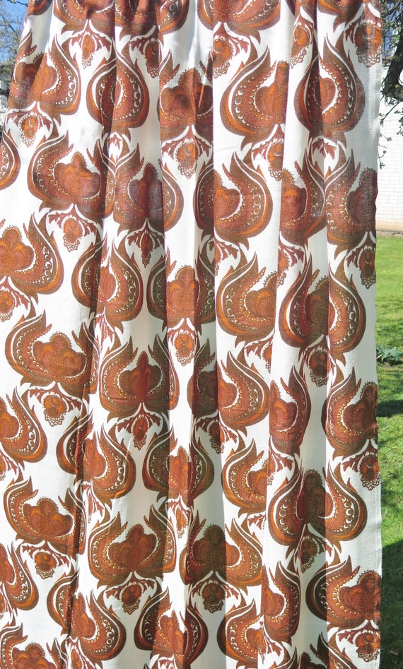 Home Living Set Of 2 Vintage Long Floral Curtain Panels 177 X