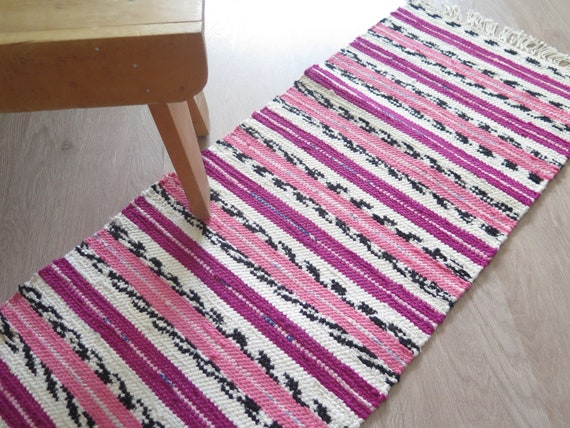 Woven Rug Rag Pink Black White Striped Small Floor - Pink Black And White Striped Rug Woven Rug Rag Pink Black White Striped Small Floor - Pink Black And White Striped Rug