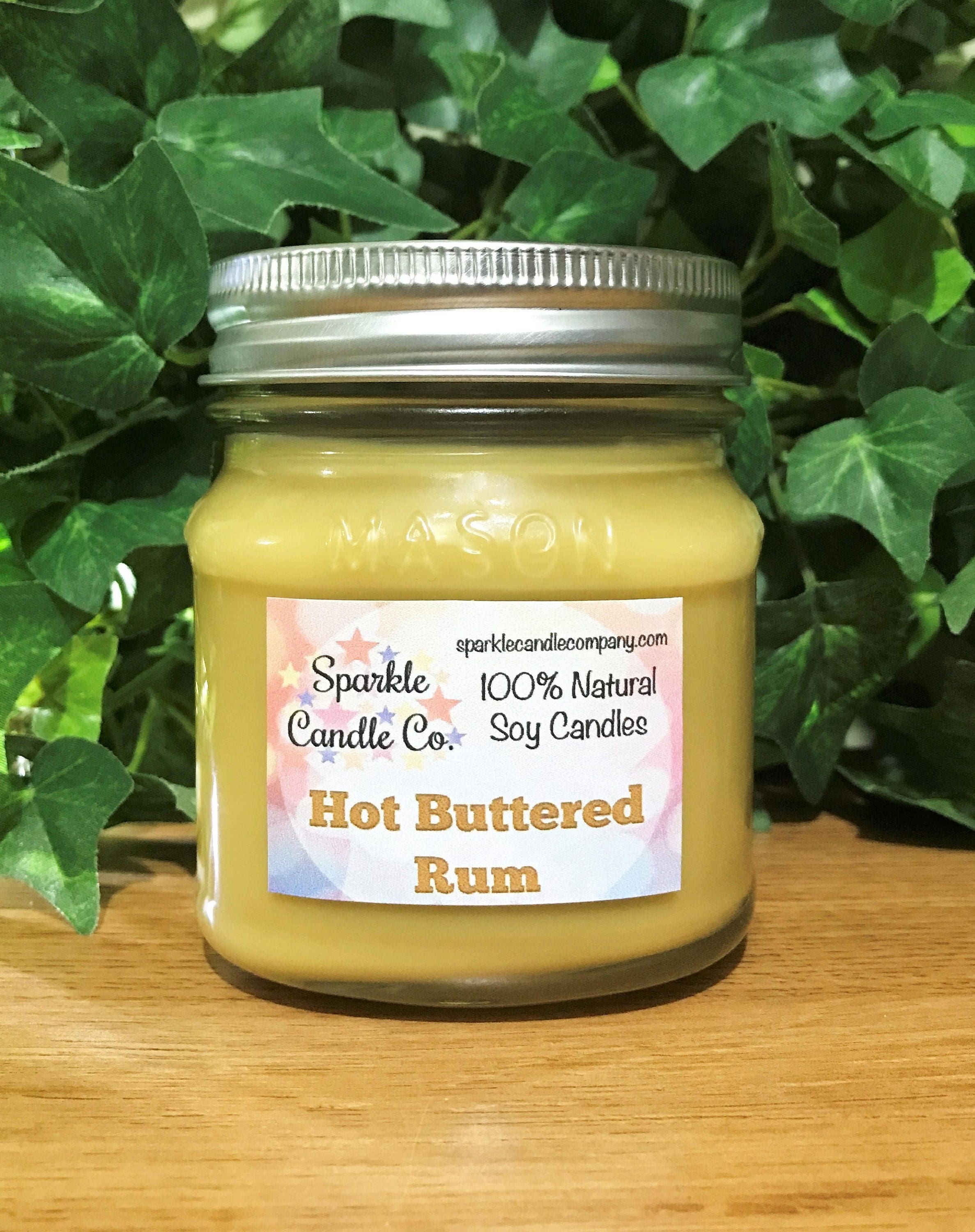 HOT BUTTERED RUM Scented Candle 8 oz Mason Jar Homemade Etsy