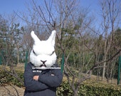 Conejo de Halloween cabeza del traje de la mascota de Misfits, conejo principal de la mascota del traje, la cabeza del conejo de Cosplay, pa