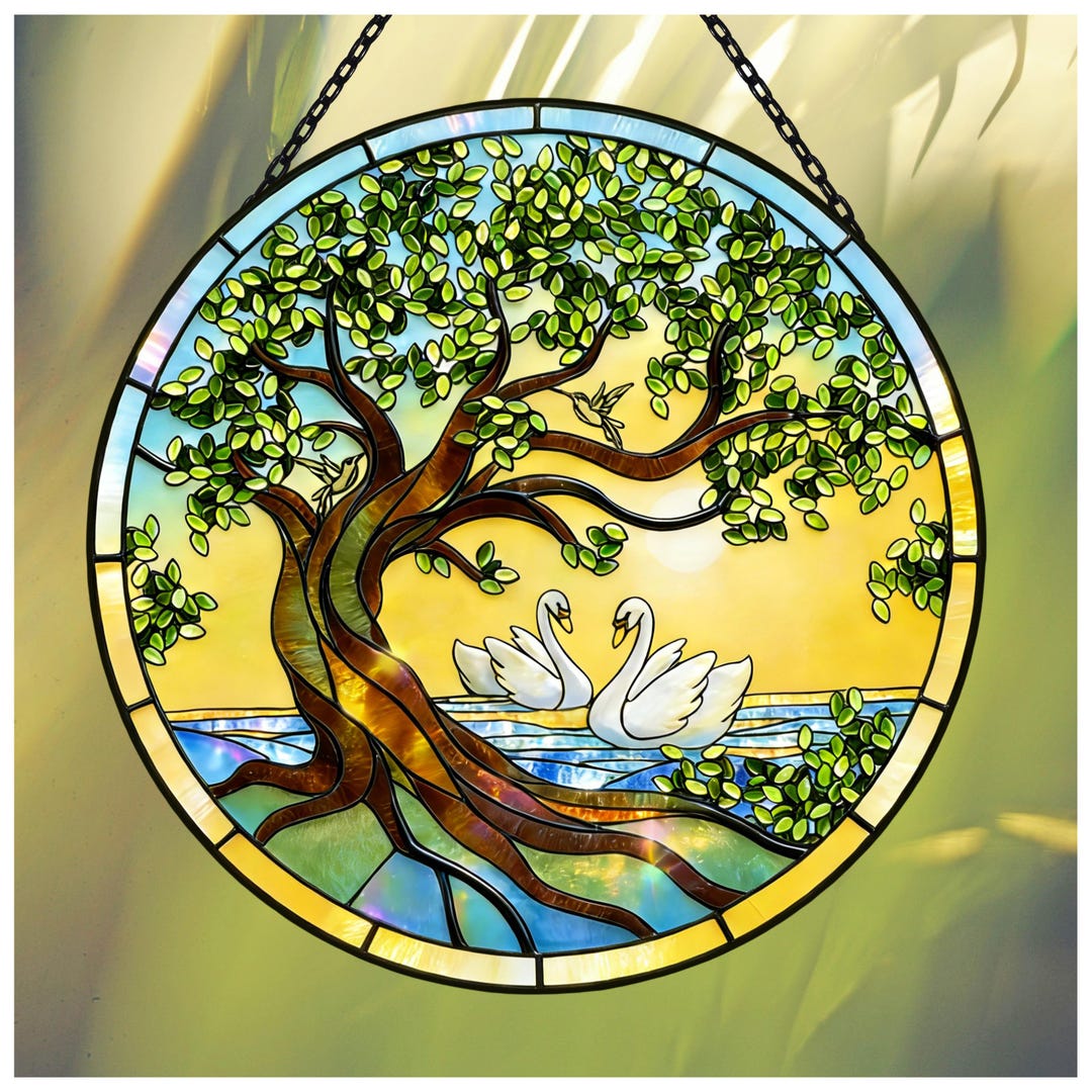 Goose Tree Goose Tree of Life Suncatcher, Tree of Life Window Hanging, Memorial ...