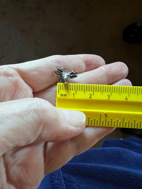 Deer Head Sterling Silver stud post earrings - image 4