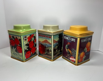 Vintage Ivy Canister Set - 1980s Kitchen Storage - Calloway