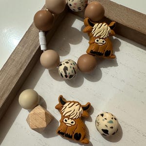 Highland Cow Cup Charm | Cup Charm, Tumbler Cup, Cup Accessories, Silicone Bead Charms, Cow Bead, Tumbler Charm