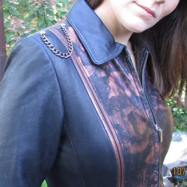 Leather Jacket Shoulder Chain Etsy