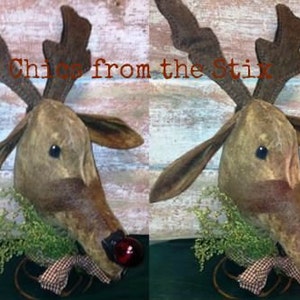 Rudy ~ The Light up Nose reindeer Tree Topper E-Pattern