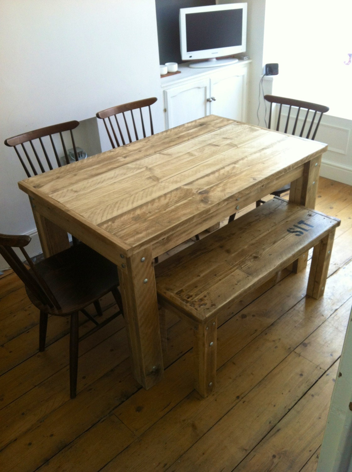 BOLTED Reclaimed Wood Dining Table - Etsy UK