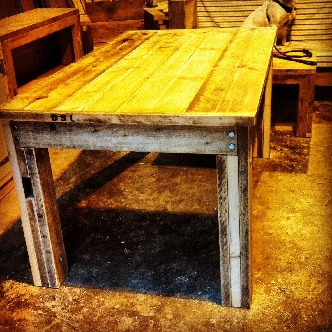 BOLTED Reclaimed Wood Dining Table Etsy UK