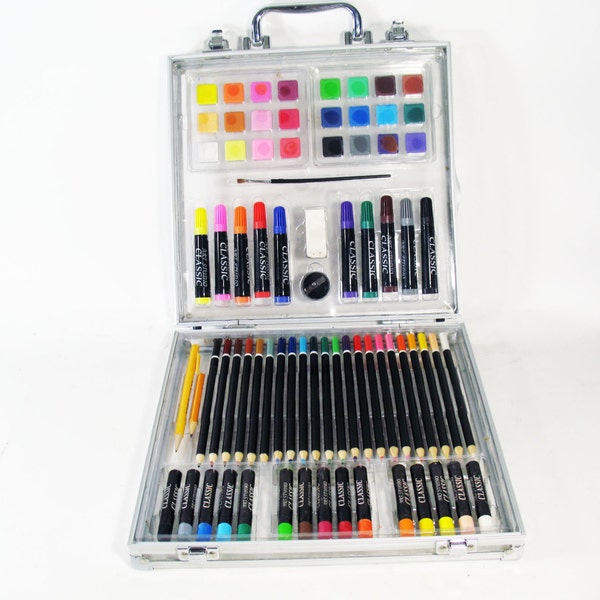 Drawing and Painting Kit, Portable Case, New Unused, Supplies, Watercolors, Markers, Colored Pencils