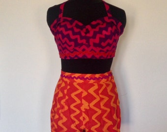 Jazzy 2 piece beach shorts and bra top in a UK size 10