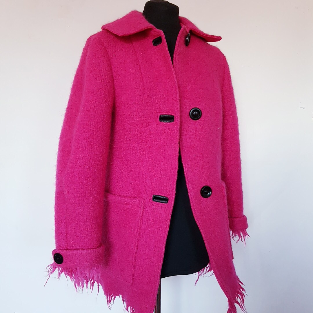 Hot Pink Mohair Jacket in a UK Size 812 or US Size 610 Etsy UK