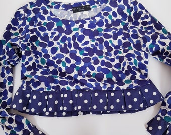 Fun, spotty ,boxy, cropped top, in a UK size 8 ,US size 6