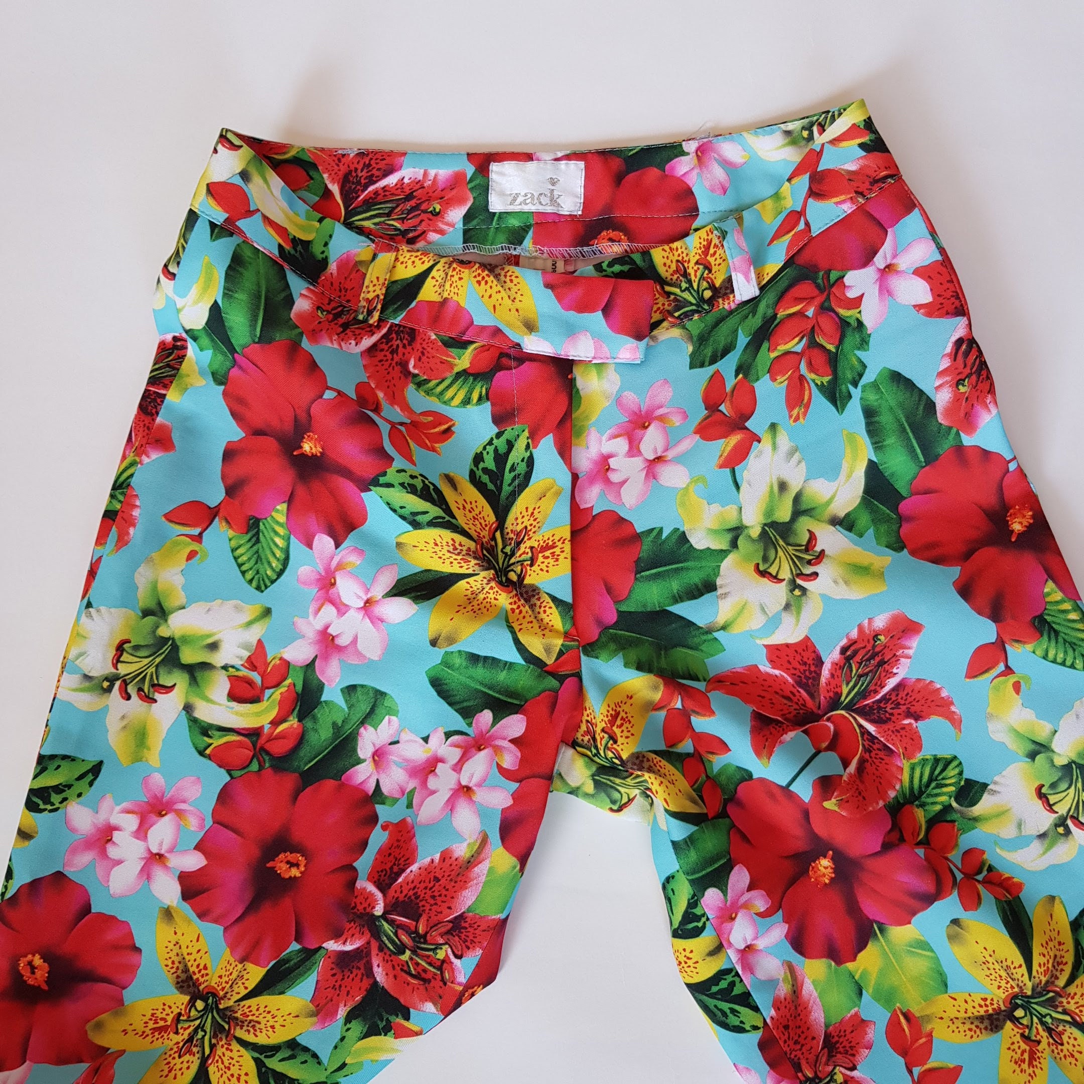Tropical Print Cropped Trousers UK Size 8 US Size 6 Etsy Singapore