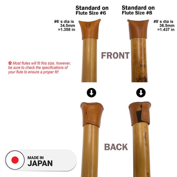 日本製本革製歌口キャップ、尺八用マウスピースカバー、フリーサイズ