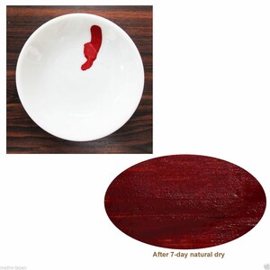 Pre-Mixed Red Urushi Lacquer Shu-no-Moto from Japan, 100% Natural Food Safe Glossy Red Japanese Wood Coating 50g image 2