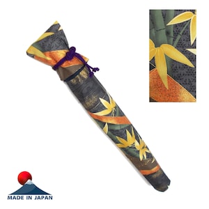Cotton Long Japanese Bamboo Flute Case, Zen Flute Case, Shakuhachi Case, Shakuhachi Bag, Japanese-Made With a Plastic Sleeve
