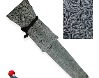 Japanische Baumwolle Shakuhachi Tasche - Wagara Muster Bambusflötenkoffer Made in Japan Kommt mit einer Kunststoffhülle