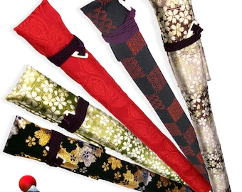 Japanese Shinobue Bag, Shinobue Carrying Case, Elegant Shinobue Case, Made in Japan with Gold Brocade Fabric! Japanese Flute Fue Sleeve