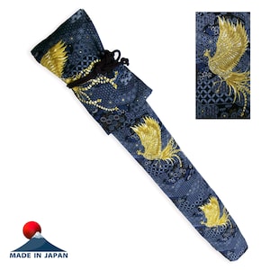 Beautiful LONG-SIZE Padded Japanese Bamboo Flute Case, Zen Flute Case, Shakuhachi Case, Shakuhachi Bag, Comes with a Plastic Sleeve