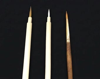 Professional Kintsugi Urushi Brushes, Premium Animal Hair & Synthetic Detail Brushes for Ceramic Repair