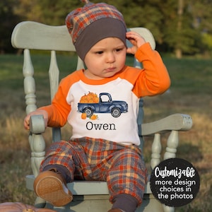 Tenue personnalisée de camion citrouille pour bébé