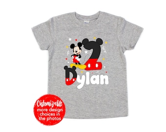 Birthday Boy Mickey Minnie Girl Shirt Daddy Mommy Family Matching Mouse Infant Toddler Youth Adult Age Twodles First Second Birthday