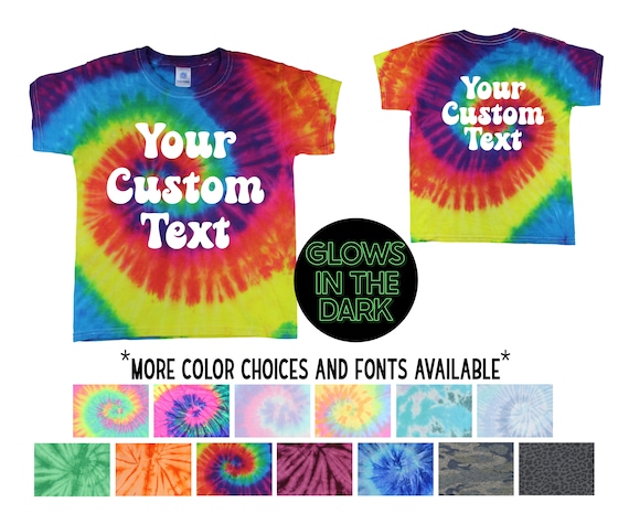 Custom Wording Personalized Tie Dye Shirt Minty Rainbow Neon - Etsy  Singapore