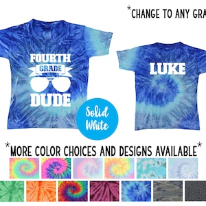 Camisa escolar tie-dye para garotos da quarta série, camiseta escolar preta sólida de vinil, camisa escolar de fim de ano escolar, camiseta legal para garotos da escola, camiseta tie-dye