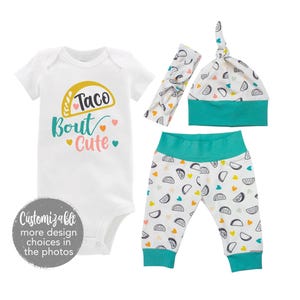 Taco Bout Cute Baby Outfit Coming Home Outfit Yoga Leggings Knot Hat Headband New Baby Infant Outfit Taco Tuesday Girly Taco Outfit