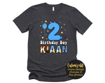 Birthday Boy Dog Inspired Shirt Girl Birthday Shirt Blue Orange Infant Toddler Youth Adult Custom Mom Dad Matching Tee Age Personalized