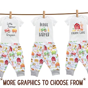 Farm Boy Outfit Tractor Farming Bodysuit Pants Hat Blanket Barn Baby Coming Home Outfit Future Farmer New to the Farm Outfit