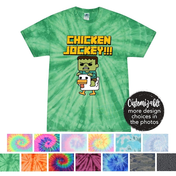 Chicken Jockey Tie Dye Shirt Orange Spider Boy Unisex Tee Funny