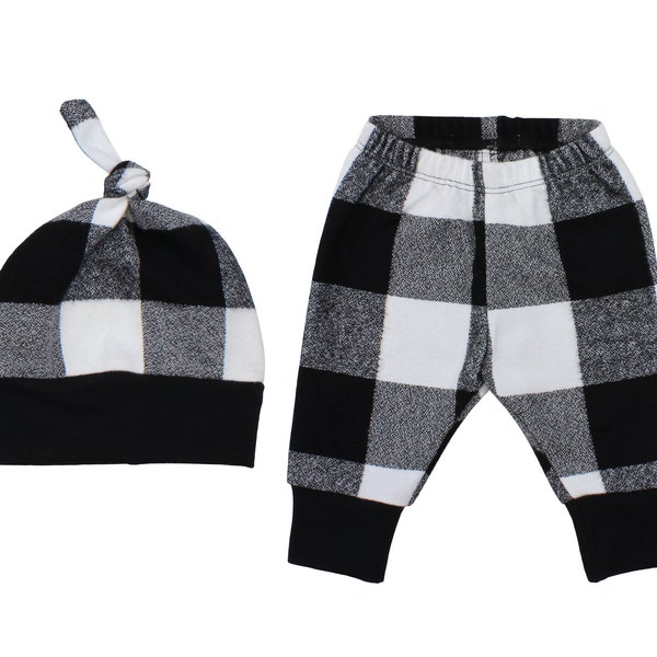 White and Black Buffalo Plaid Flannel Pants Boy Toddler Pants Fall Winter Pants Baby Buffalo Check Plaid Baby Fall Baby Pants Halloween