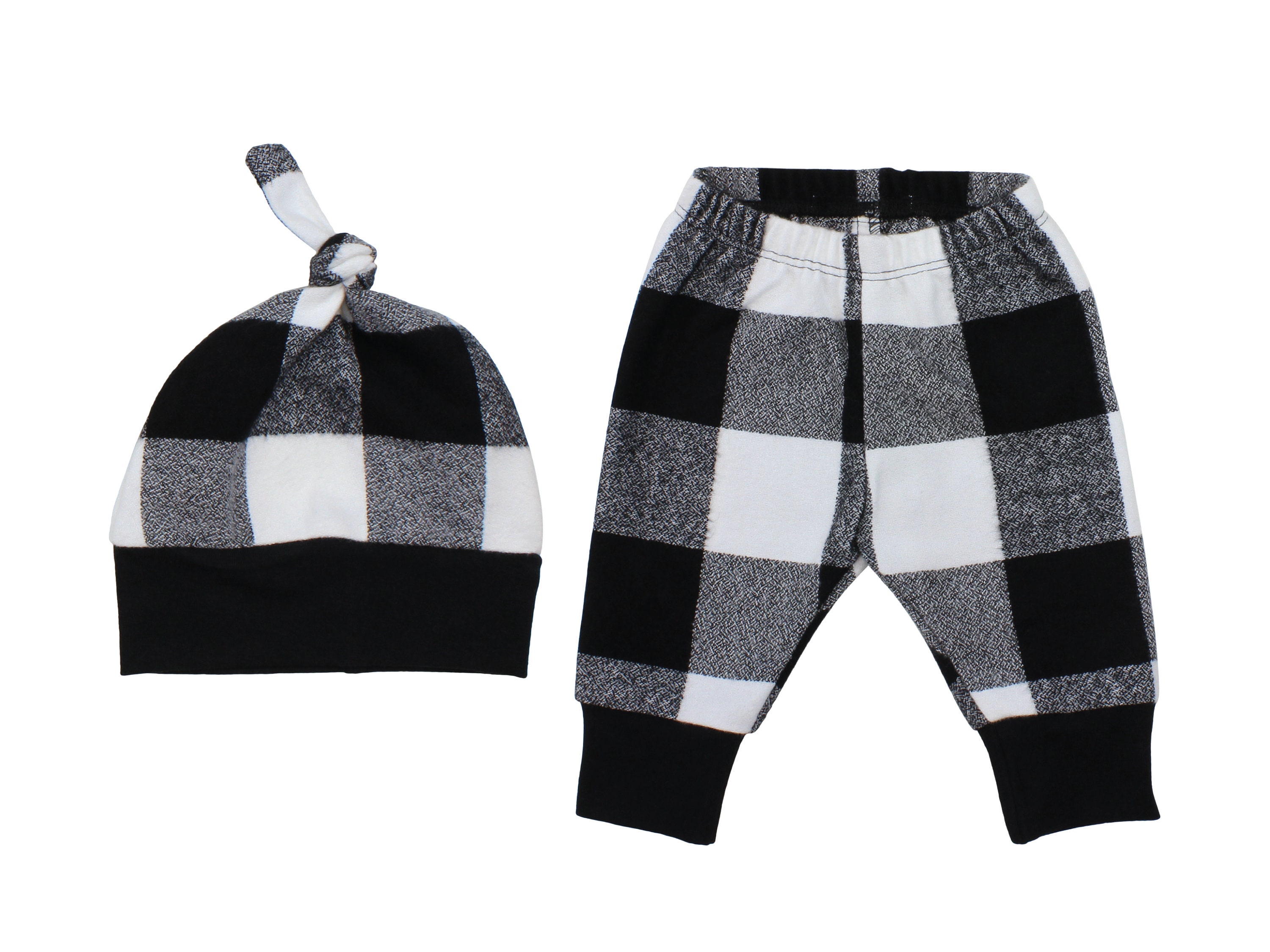 Black and White Buffalo Plaid Leggings 