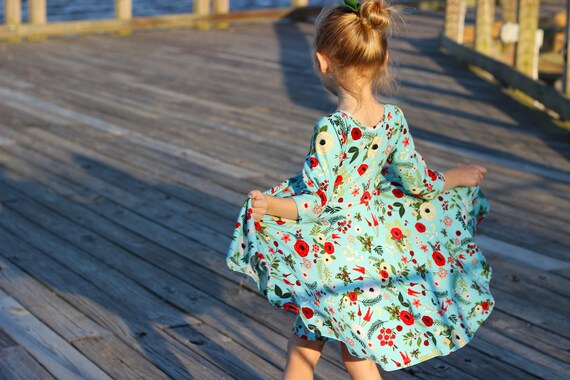 blue floral winter dress Fifer Mini Dress in Electric Blue Floral Printed Twill