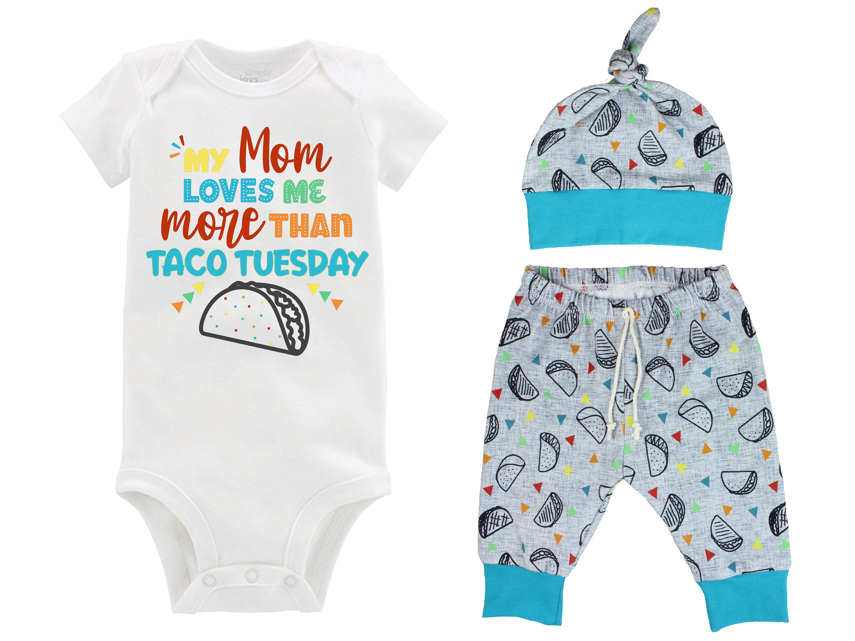 Boy Taco Onesie Outfit My Mom Loves Me 