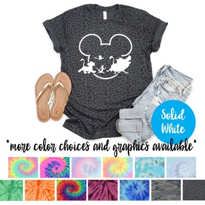 Mickey Face Animal Kingdom Vacation Gray Leopard Shirt Solid White Vinyl Lion King Toddler Youth Adult Mickey Shirt Disney World Mickey Tee