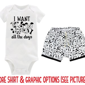 Boy Puppy Dog Outfit Personalized Outfit I Love My Dog Baby Bodysuit Summer Puppy Paw Print Shirt Bodysuit Boy Puppy Unisex Shorts