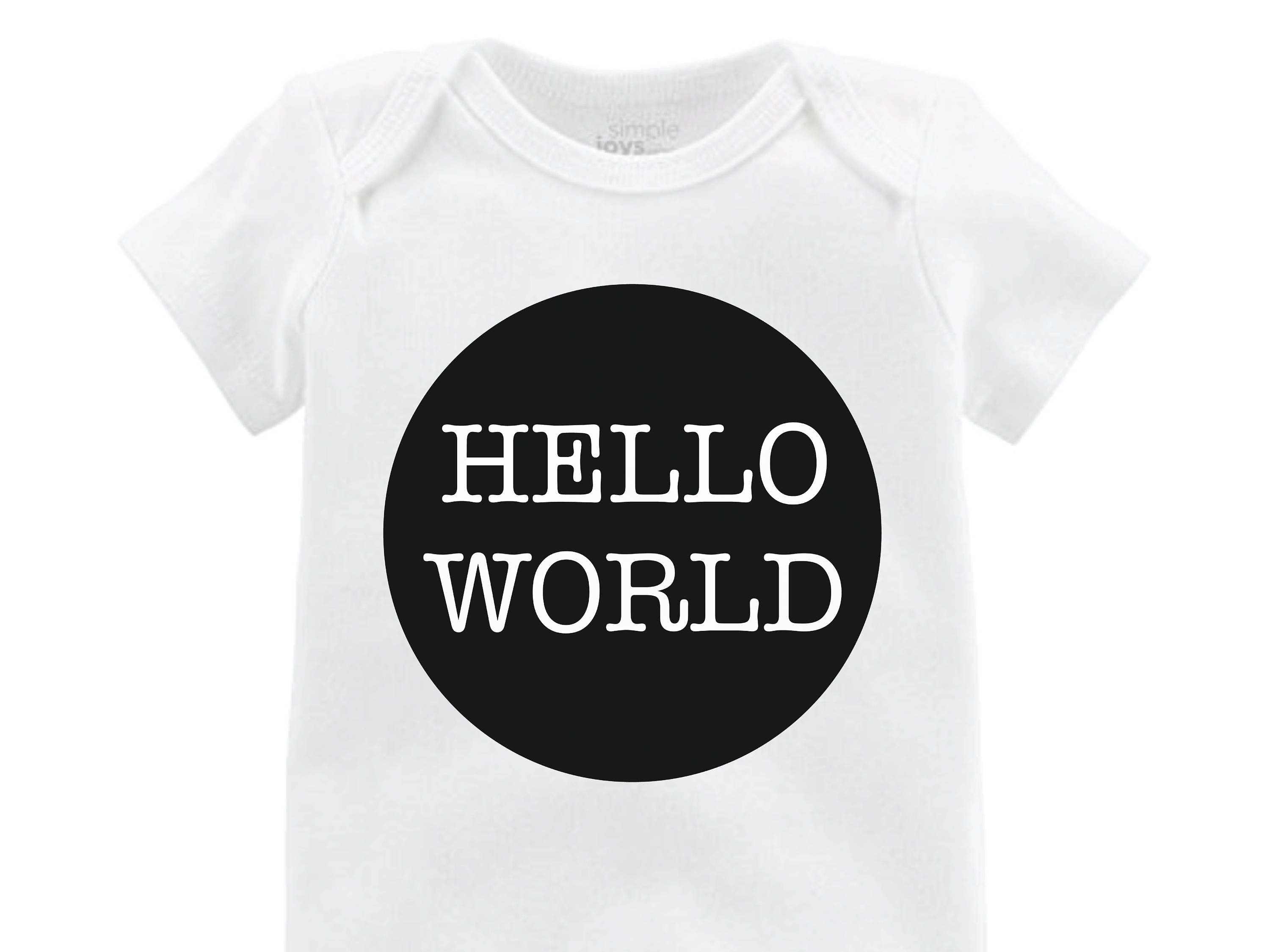 Boy Hello World Onesie Black Hello World Bodysuit Boy Coming Home Onesie Newborn Coming Home Bodysuit Hello World Boy Shirt Boy Newborn
