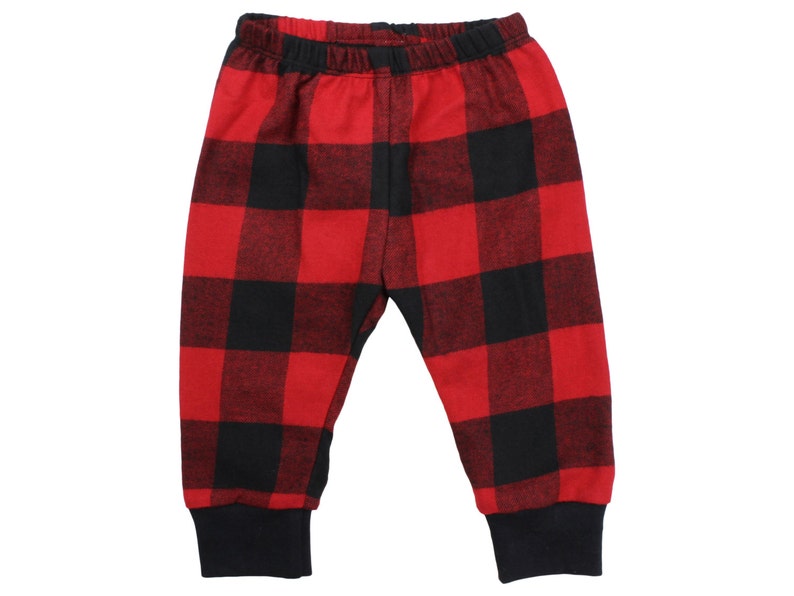 Red Buffalo Plaid Flannel Boy Pants Toddler Pants Fall Winter Etsy
