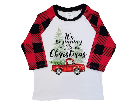 Boy Christmas Shirt Red Truck Christmas 