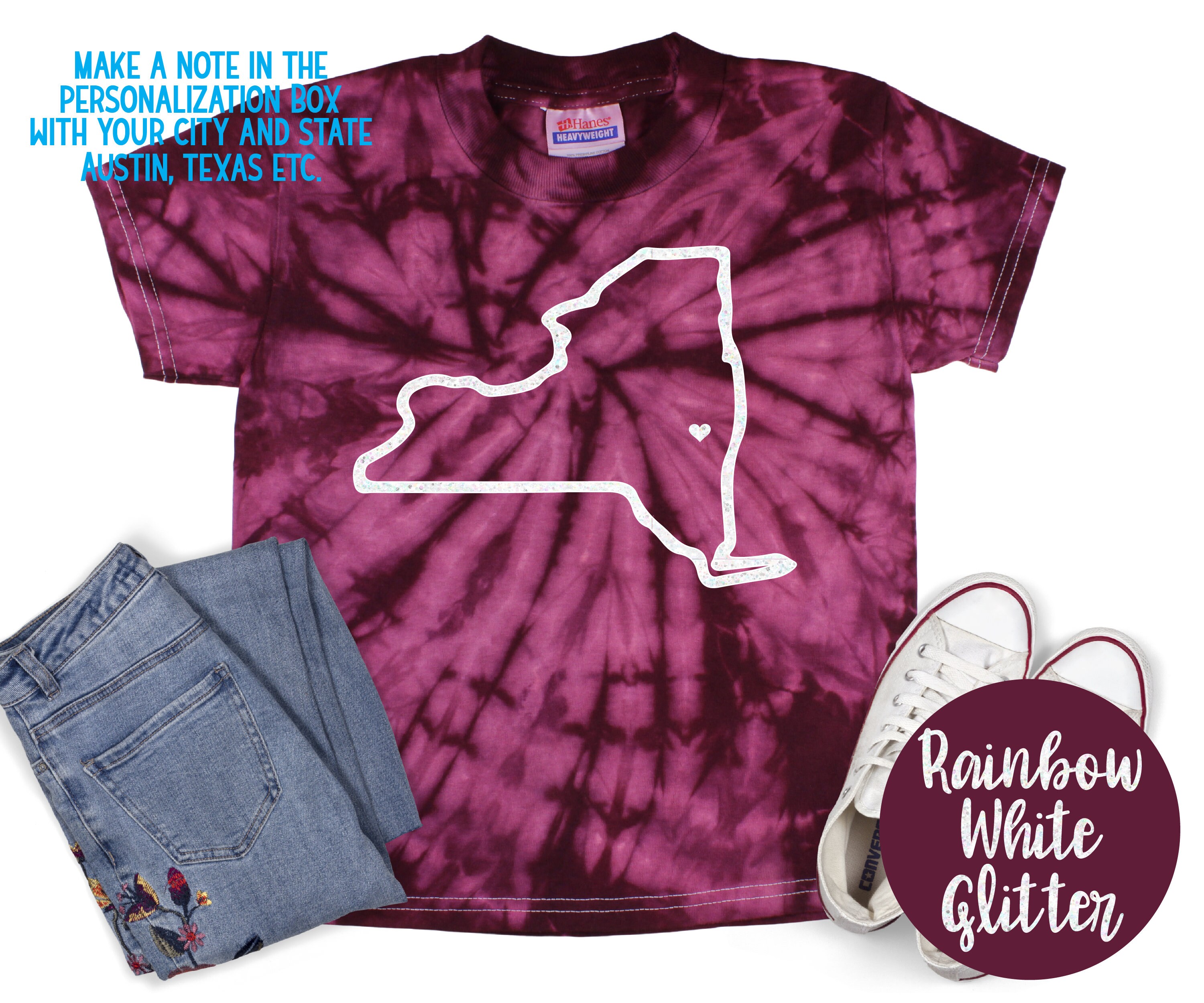 Custom City State Hometown Tie Dye Tee Unisex T-shirt Black