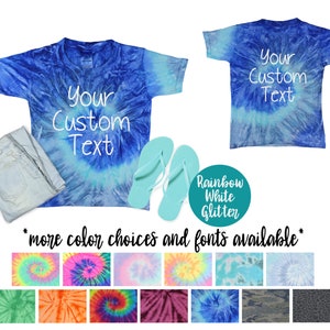 Spersonalizowana koszulka z nadrukiem tie-dye Minty Rainbow Neon Rainbow Pastel Rainbow Dorosły Młodzież Maluch Unisex Koszulka z nadrukiem tie-dye Rozmiary