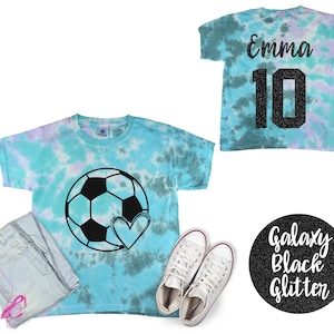 Soccer Heart Tie Dye Shirt Glitter Vinyl Personalizable Sport Shirt Tie Dye Love Soccer Tee Heart Soccer Tie Dye Shirt Sport Tee