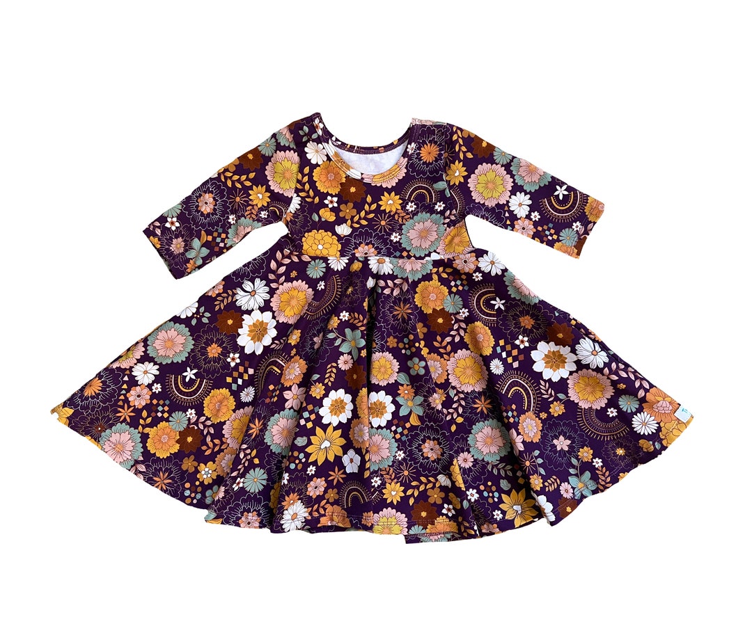 Organic Cotton Fall Leaves Twirl Dress