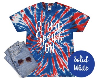 Get Your Sparkle On 4th of July Tie Dye Shirt Red White Blue Independence Day Fireworks Fourth of July Tee Patriotic 4th of July Party Shirt